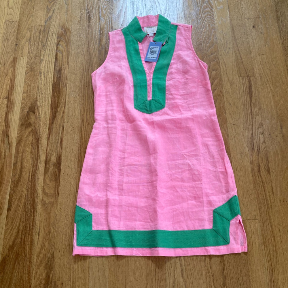 Sail to Sable Pink Dress with Green Accents